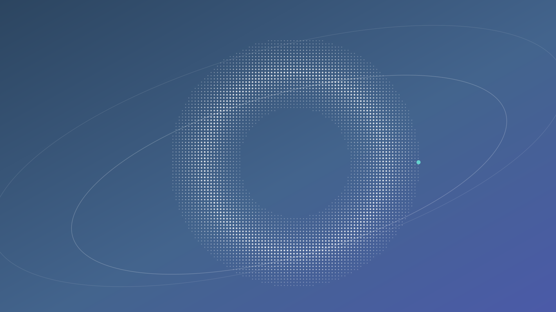 Seconds Co brand art: Dotted Plate, a halftone plate on a denim field crossed by two thin orbital rings.